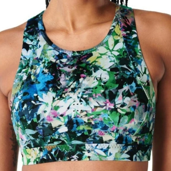Sweaty Betty Super Scupt Sports Bra Size Medium Floral - Picture 1 of 7